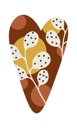 Heart element in boho style flat iconのイラスト素材