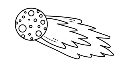 Meteorite fall doodle linear iconのイラスト素材