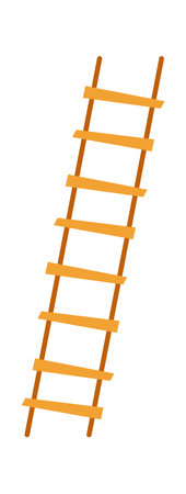 Wooden ladder flat icon Tree house elementのイラスト素材