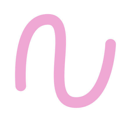 Colored doodle curly line flat icon Showing directionのイラスト素材