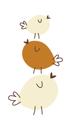 Cute cartoon chicks flat iconのイラスト素材