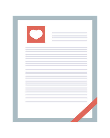 Receipt of Medication Confirmation flat icon Documentのイラスト素材