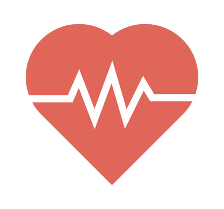 Heart rhythm and beats symbol flat iconのイラスト素材
