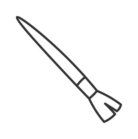 Wooden brush for painting flat iconのイラスト素材