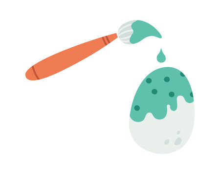 Easter egg paint flat icon Brush for drawingのイラスト素材