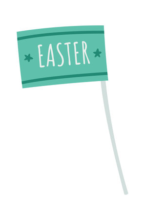 Easter signboard flat icon Holiday decorationのイラスト素材