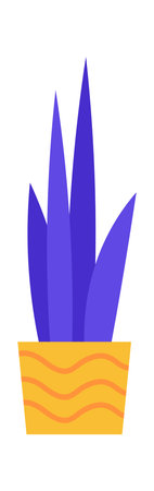 Houseplant flat icon House interior Snake plantのイラスト素材