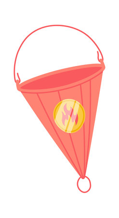 Fire bucket with sand flat icon Firefighter gearのイラスト素材