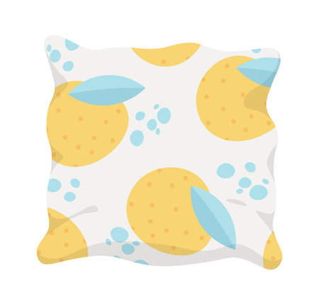 Trendy citrus design textile flat icon Decorative pillowのイラスト素材