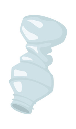 Plastic bottle flat icon Trash Eco awarenessのイラスト素材