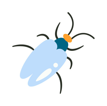 Colorful beetle with abstract floral pattern flat iconのイラスト素材