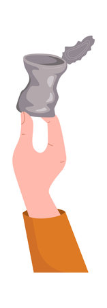Hand holding aluminium can flat iconのイラスト素材
