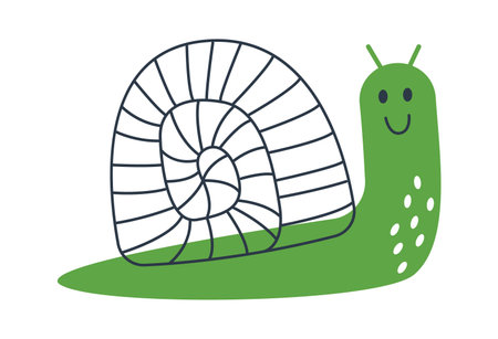 Childish colorful cartoon snail flat iconのイラスト素材