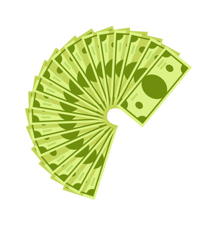 Huge pack money bundle flat icon Bank Economyのイラスト素材