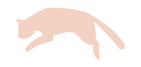 Domestic cat abstract silhouette design flat iconのイラスト素材