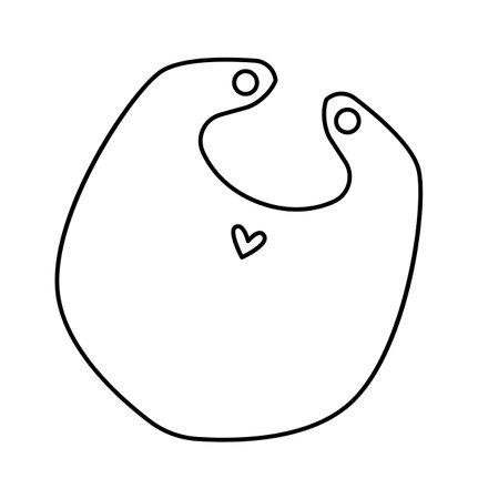 Bib line art icon Plastic or cloth cover for babyのイラスト素材