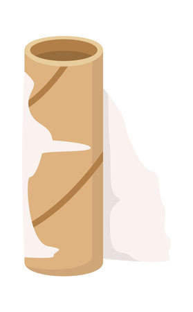 Toilet paper sleeve flat icon Sorted and utilized garbageのイラスト素材