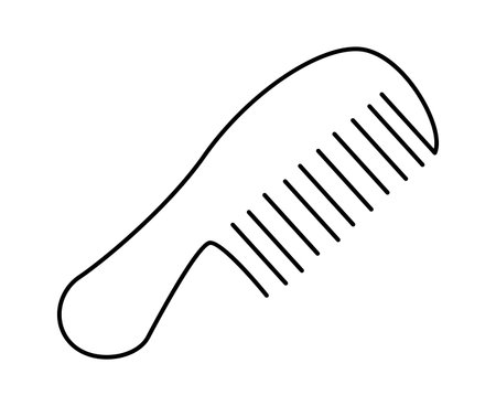 Baby accessory line icon art Comb for toddles careのイラスト素材
