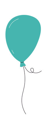 Helium balloon flat icon Children toy or decorationのイラスト素材