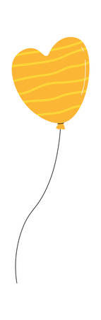 Brightly heart shape balloon flat icon Children toy or decorationのイラスト素材