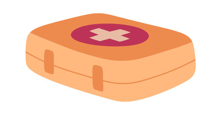Cardboard box with medicines flat icon Parcel for deliveryのイラスト素材