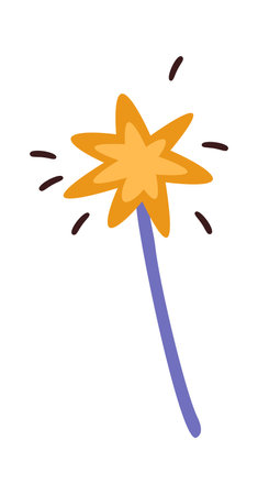 Hand drawn abstract doodle shooting star flat iconのイラスト素材