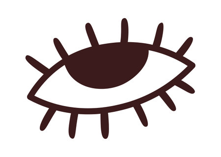 Hand drawn abstract doodle eye line flat iconのイラスト素材
