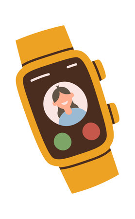 Trendy smart watch flat icon Digital accessory for wristのイラスト素材