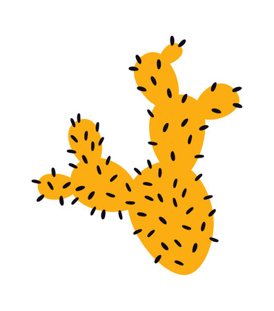 Hand drawn abstract cacti flat iconのイラスト素材