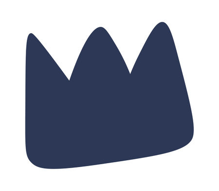 Hand drawn cartoon expression sign doodle flat icon Black crownのイラスト素材