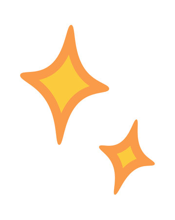 Hand drawn stars cartoon expression sign doodle flat iconのイラスト素材