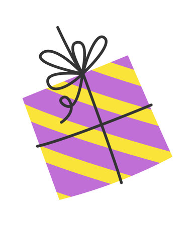 Festive present box holiday decoration flag element flat iconのイラスト素材