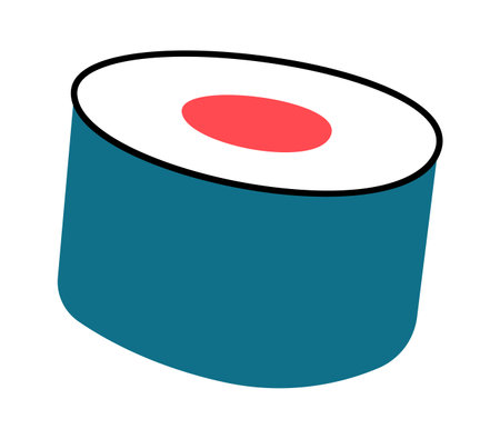 Hand drawn abstract sushi roll design element Seafood illustrationのイラスト素材