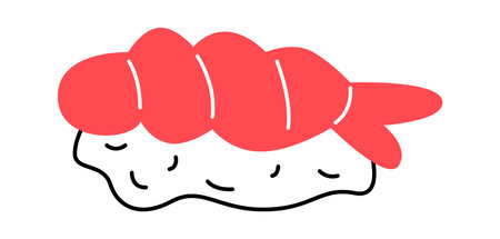 Hand drawn abstract sushi with shrimp design elementのイラスト素材