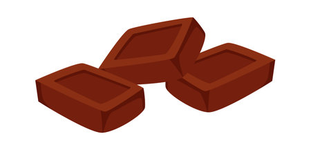 Pieces of chocolate flat illustration Sweet dessertのイラスト素材