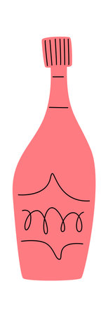 Hand drawn bottle abstract design elementのイラスト素材