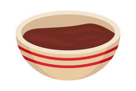 Mexican cuisine flat illustration Sauce in bowlのイラスト素材