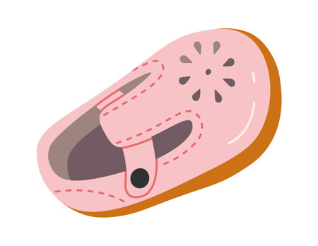 Summer sandal shoe for kids flat illustration Fashionable footwearのイラスト素材