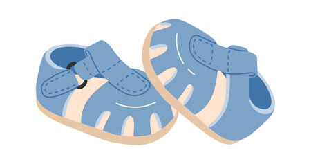 Shoes pair for kids flat illustration Fashionable footwearのイラスト素材