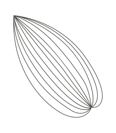 Leaf of tropical plant in line art with green blotのイラスト素材