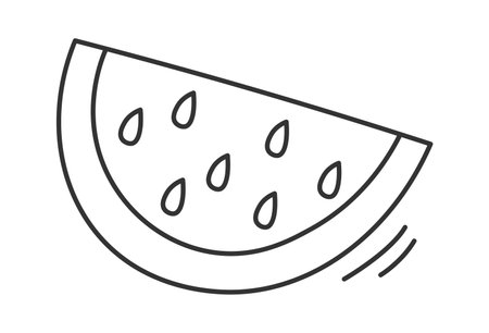 Continuous watermelon slice fruit line art Holiday food design elementのイラスト素材