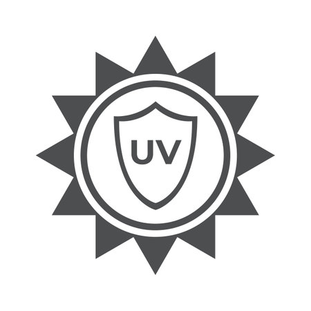 Sun protection glyph icon Ultraviolet shieldのイラスト素材