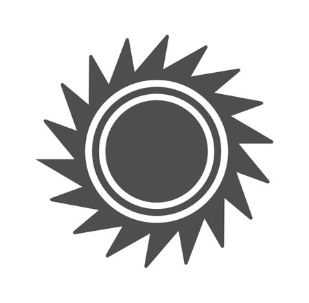 Sun glyph icon Summer and warm Sunshine design elementのイラスト素材