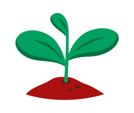 Plant in soil flat illustration Gardeningのイラスト素材