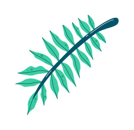 Tropical flower leaf flat illustration Exotic plantのイラスト素材