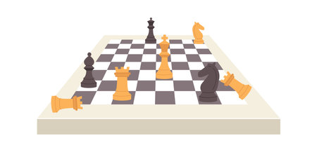 Chessboard flat illustrationのイラスト素材