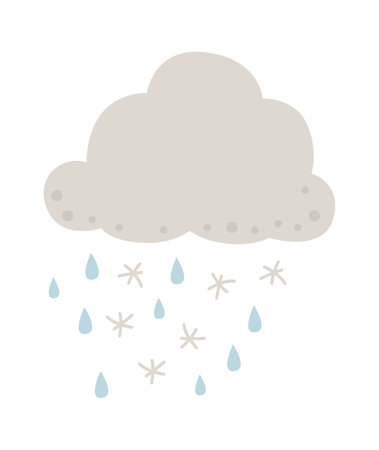 Rain Cloud with raindrop Sleet Weatherのイラスト素材