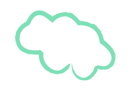 Cloud linear children drawingのイラスト素材