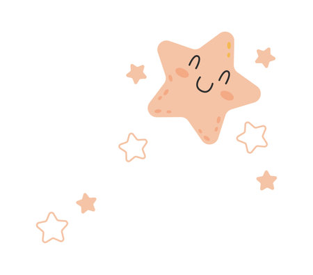 Happy star character Weather design elementのイラスト素材