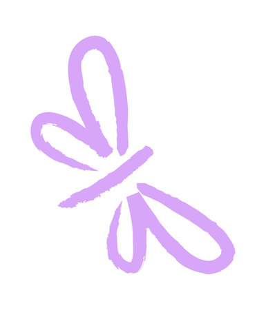 Dragonfly linear children drawingのイラスト素材